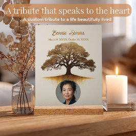 Señal Acrílica Elegante Árbol de la Vida Memorial Personalizado