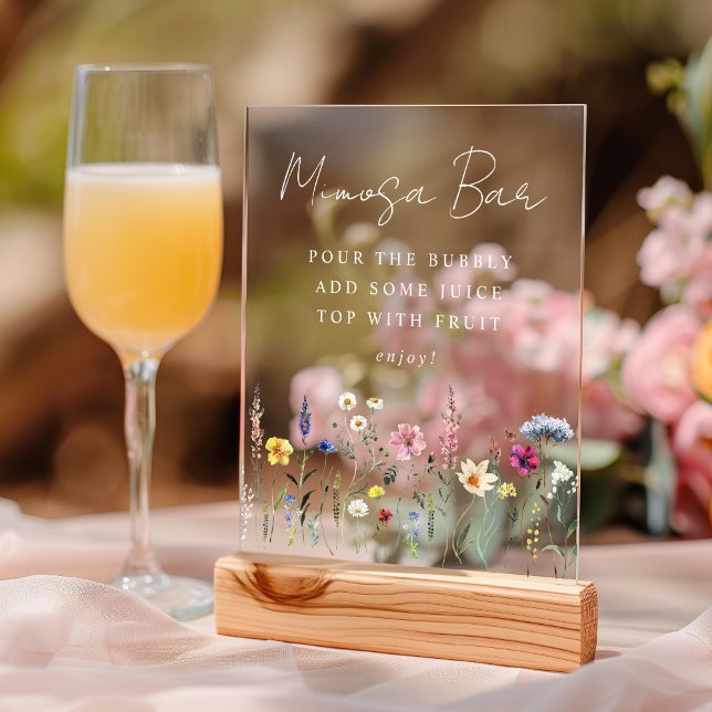 Señal Acrílica Elegante bar Mimosa con ducha de flores silvestres (Subido por el creador)
