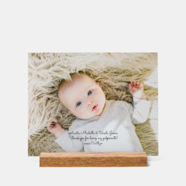 Señal Acrílica Elegante bautismo padrinos gracias con foto