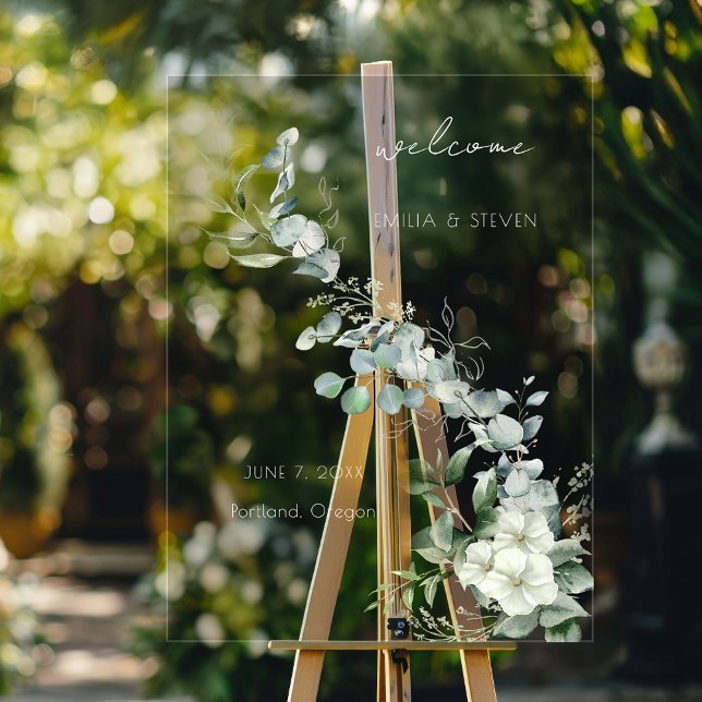 Señal Acrílica Elegante bienvenida a Eucalyptus Green (Subido por el creador)