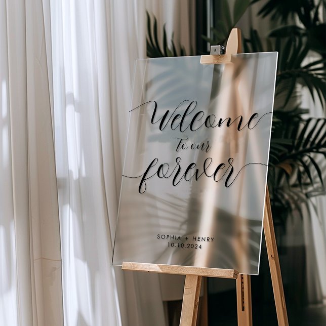 Señal Acrílica Elegante bienvenida a nuestro Boda eterno (Subido por el creador)