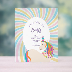 Señal Acrílica Elegante bienvenida de cumpleaños mágica de Rainbo