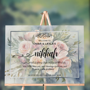 Señal Acrílica Elegante bienvenida personalizada Nikkah