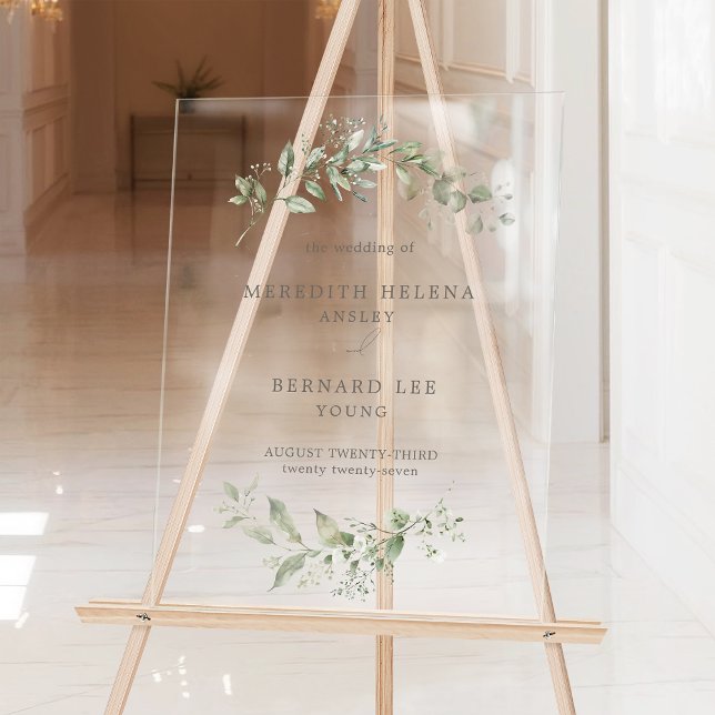 Señal Acrílica Elegante Boda botánico (Subido por el creador)