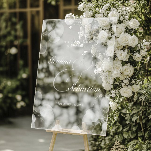 Señal Acrílica Elegante Boda botánico otoño bienvenida (Subido por el creador)