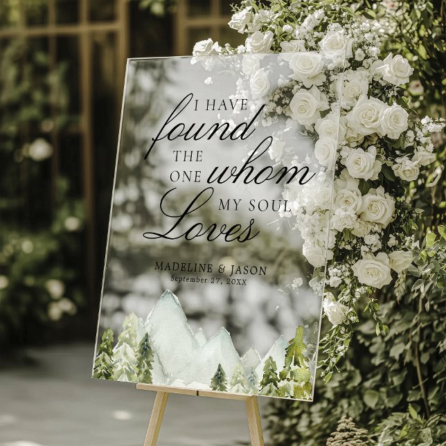 Señal Acrílica Elegante Boda clásico de la vegetación de los bosq (Subido por el creador)