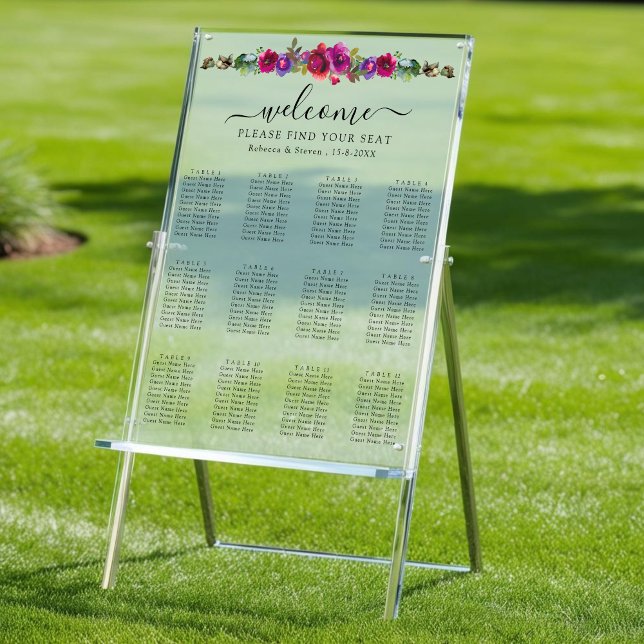 Señal Acrílica elegante boda color púrpura púrpura (Subido por el creador)