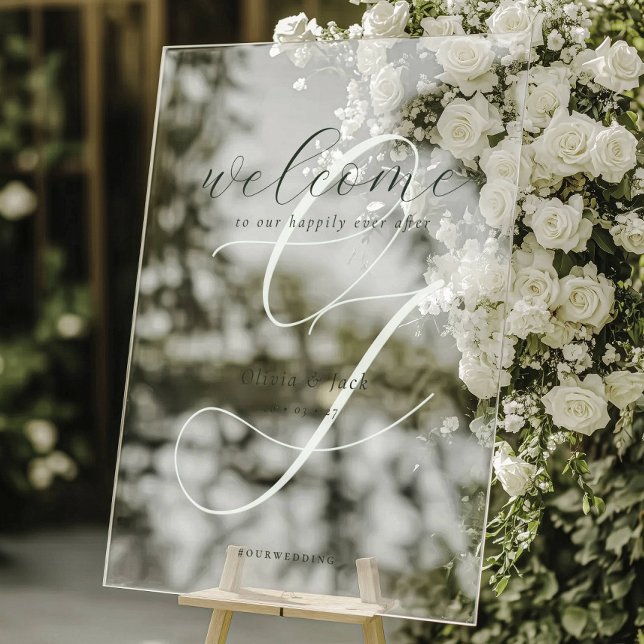 Señal Acrílica Elegante Boda de caligrafía de bienvenida (Subido por el creador)