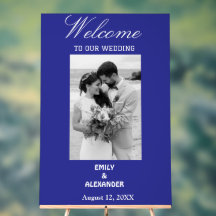 Elegante Boda de caligrafía foto bienvenida