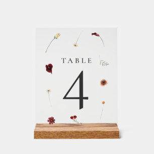 Señal Acrílica Elegante Boda de flores silvestres de otoño número