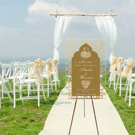 Señal Acrílica Elegante Boda de Parejas del Patrón de Arco Islámi