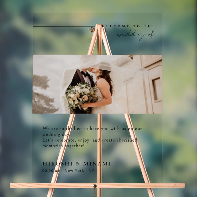 Señal Acrílica Elegante Boda de tipografía moderna (Neutral )