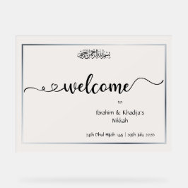 Señal Acrílica Elegante Boda islámico personalizado