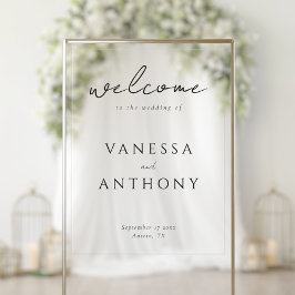 Señal Acrílica Elegante Boda Minimalista moderno