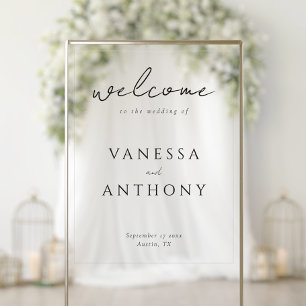 Señal Acrílica Elegante Boda Minimalista moderno