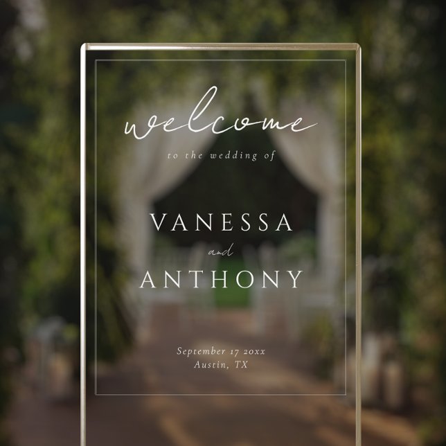 Señal Acrílica Elegante Boda Minimalista moderno (Subido por el creador)