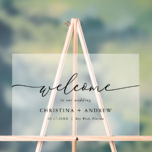 Señal Acrílica Elegante Boda Minimalista Poster de bienvenida