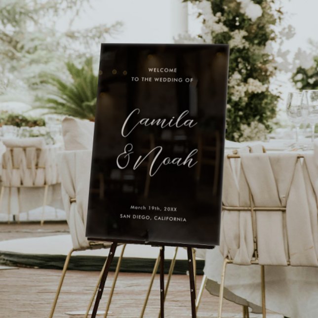 Señal Acrílica Elegante Boda negro (Subido por el creador)