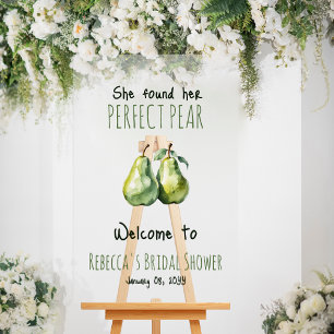 Señal Acrílica Elegante Brunch Perfect Pear Bridal Shower Bienven