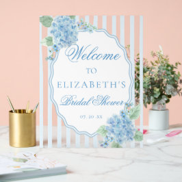 Señal Acrílica Elegante cabaña victoriana Bienvenida de hortensia