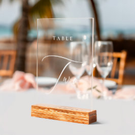 Señal Acrílica Elegante caligrafía Tabla de Rótulo acrílico númer