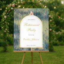 Elegante cartel de bienvenida para fiesta de jubil