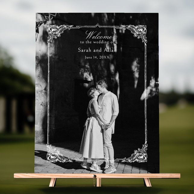Señal Acrílica Elegante Clásica bienvenida floral Rococo Francesa (Subido por el creador)