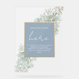 Señal Acrílica Elegante Deseo De Estar Aquí Boda Memorial