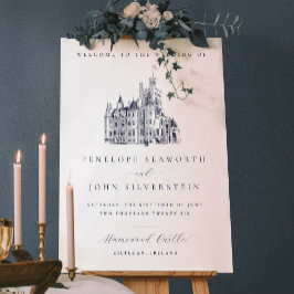 Señal Acrílica Elegante destino de castillo Bienvenida Boda