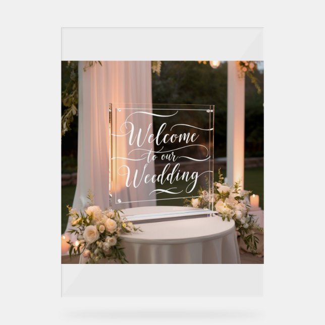 Señal Acrílica "Elegante diseño de signo de bienvenida acrílico B (Anverso)