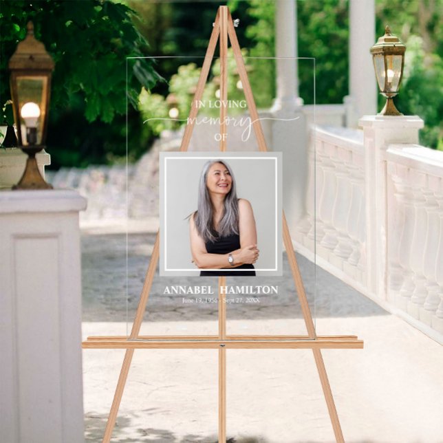 Señal Acrílica Elegante En El Rótulo Memorial De La Memoria Amada (Subido por el creador)