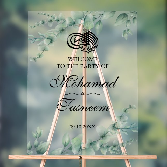 Señal Acrílica Elegante Eucalipto Fiesta musulmán árabe islámico (Neutral )