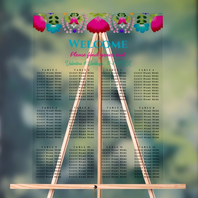 Señal Acrílica Elegante fiesta Boda asientos (Neutral )