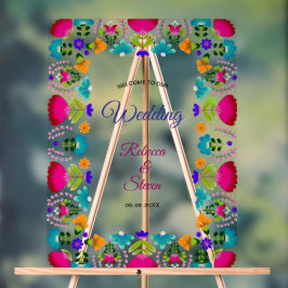 Señal Acrílica Elegante fiesta Boda signo de bienvenida acrílico