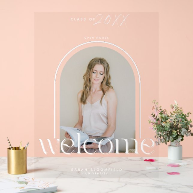 Señal Acrílica Elegante fiesta de graduación de bienvenida de fot (Boda)