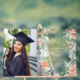 Señal Acrílica Elegante fiesta de graduación de flor silvestre de