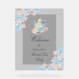 Señal Acrílica Elegante Fiesta de té de novia ducha de novia bien