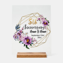Elegante Floral de Oro 5 Años de Aniversario 