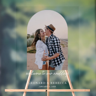 Señal Acrílica Elegante foto Boda Minimalista Rótulo acrílico