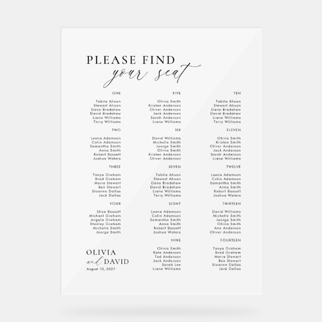 Señal Acrílica Elegante Guión Encuentra Tu Rótulo Acrílico Boda D (Anverso)