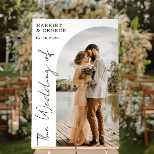 Señal Acrílica Elegante guión foto bienvenida Rótulo Boda