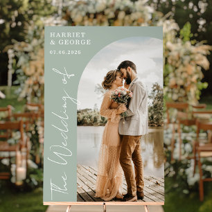 Señal Acrílica Elegante guión foto bienvenida Rótulo Boda