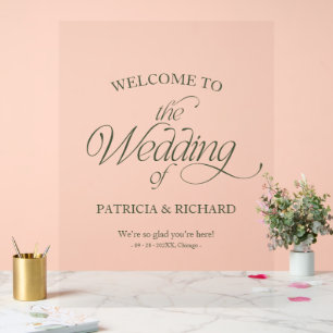 Señal Acrílica Elegante Letrero de Bienvenida para Boda Minimalis