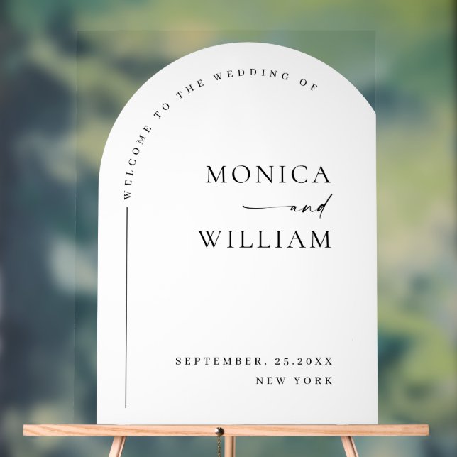Señal Acrílica Elegante matrimonio de bienvenida minimalista (Neutral )