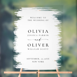 Señal Acrílica Elegante Minimalista Boda de BIENVENIDA por escrit