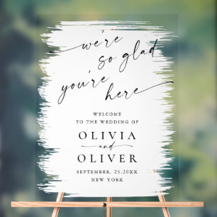 Señal Acrílica Elegante Minimalista Boda de BIENVENIDA por escrit
