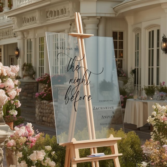 Señal Acrílica Elegante mínimo La noche antes del ensayo bienveni (Subido por el creador)