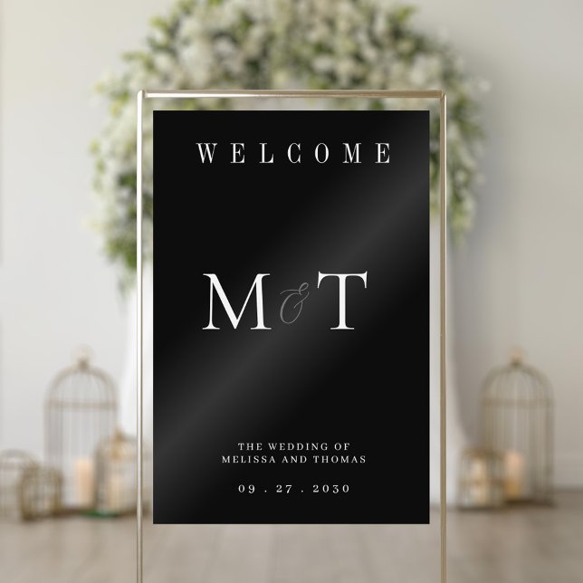 Señal Acrílica Elegante Monograma Boda Minimalista Bienvenida (Subido por el creador)