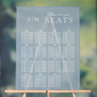 Elegante Monograma de Asiento de Boda en Script Du