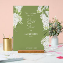 Elegante Moss Green Hydrangeas Blanca Ducha Bienve